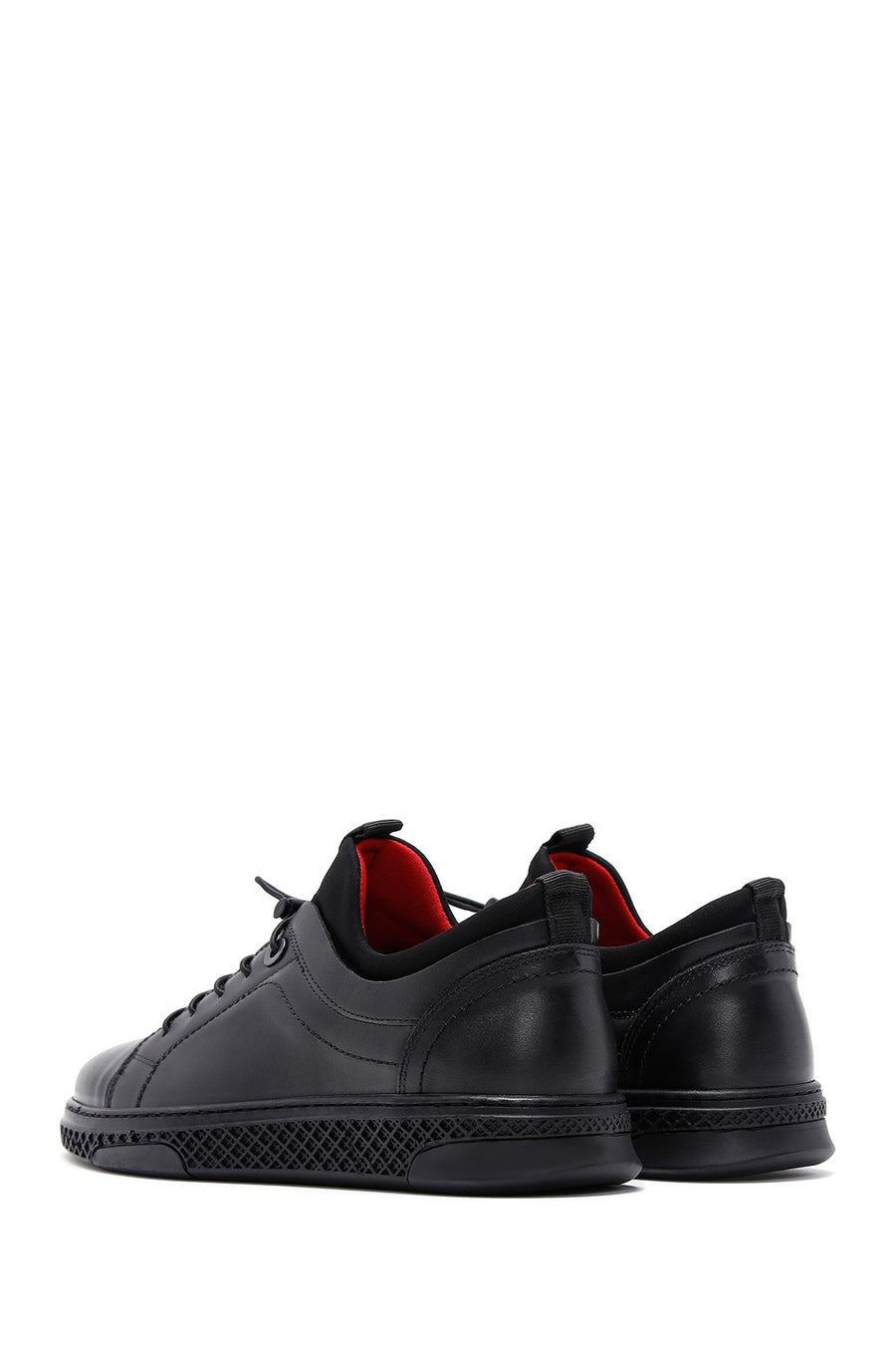 Men's Black Leather Casual Sneaker