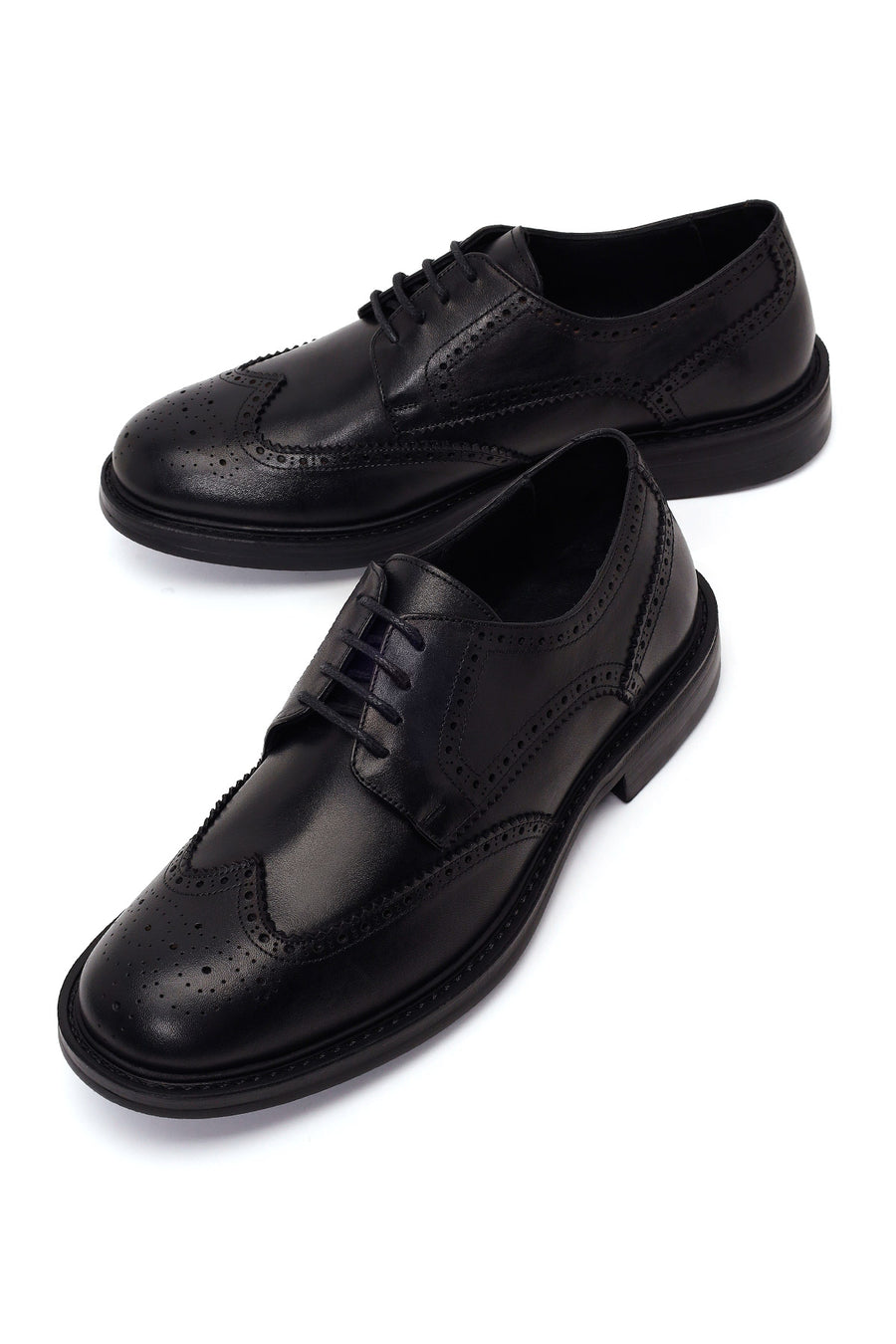 Male Black Lace-up Leather Casual Shoes