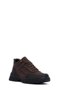 Male Brown Lace-up Nubuck Leather Boots | Derimod