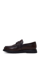Erkek Kahverengi Tokalı Deri Casual Loafer | Derimod