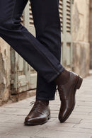 Male Brown Lace-up Leather Casual Shoes | Derimod