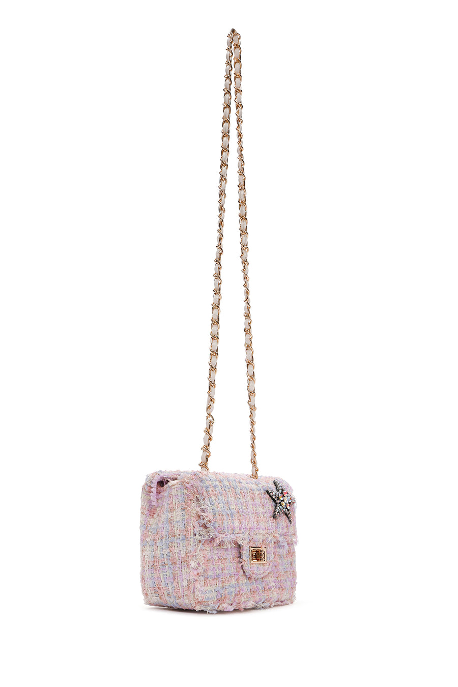 Women's Pink Long Strap Shoulder Bag with Accessories