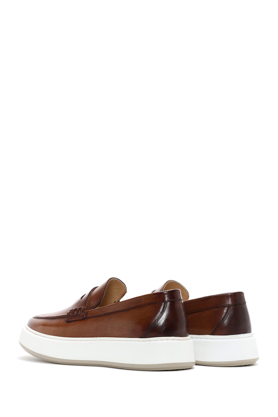 Men's Tan Leather Thick Soled Sports Loafer