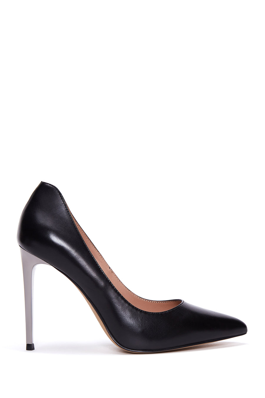 Kadın Siyah Deri Metal Topuklu Stiletto 22WFD100018 | Derimod