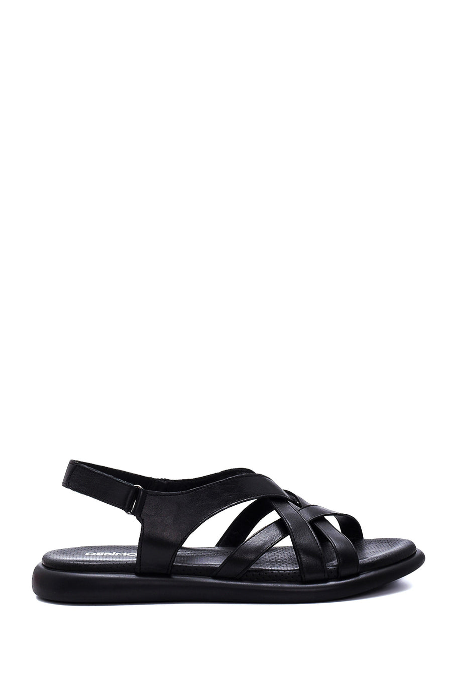 Women's Black Leather Comfort Sandals 22SFD360318 | Derimod