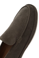 Men's Khaki Suede Leather Loafer | Derimod