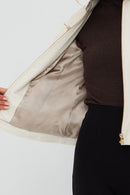 Marlyn Women's Beige Short Leather Jacket | Derimod