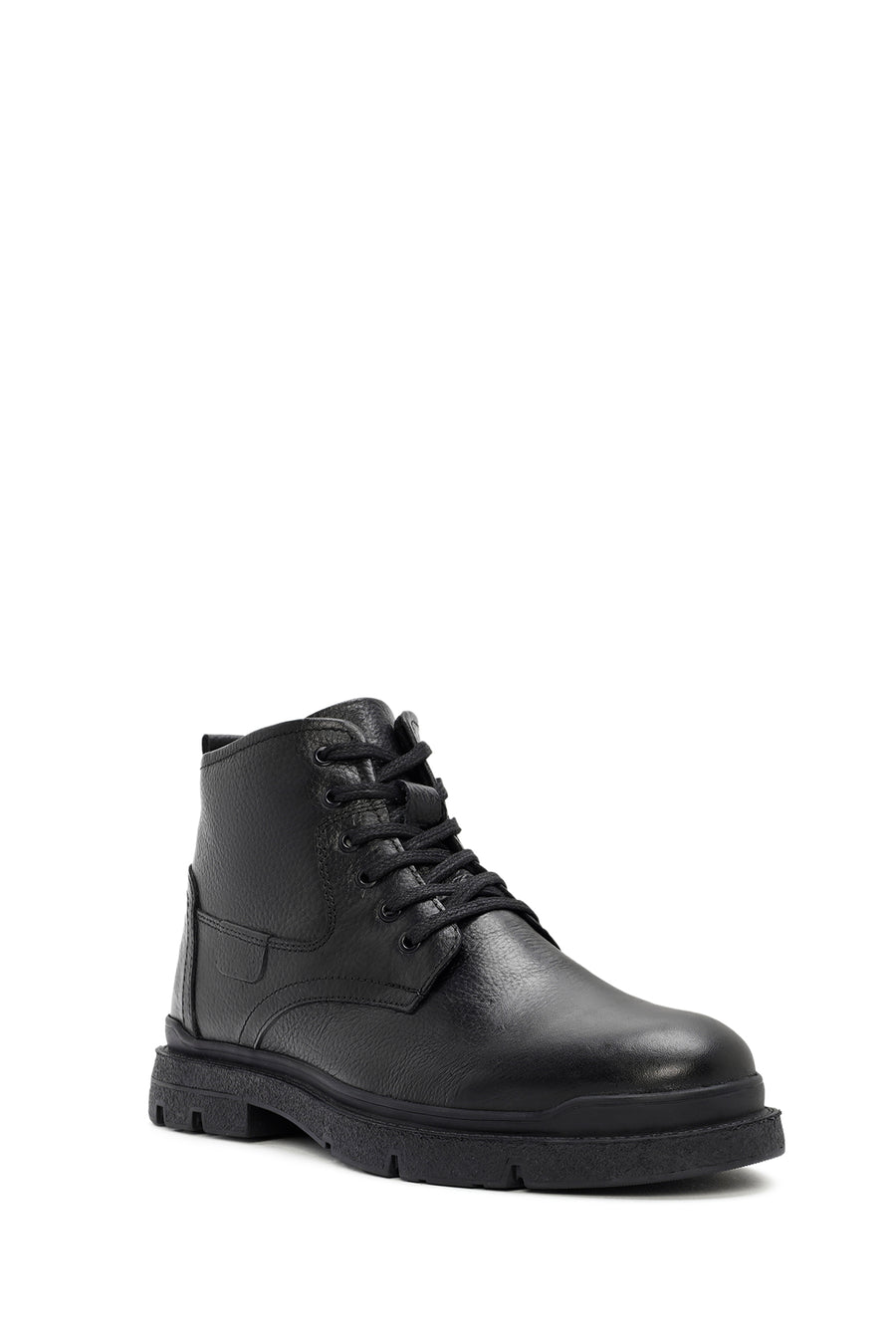 Male Black Zip Closure Leather Casual Boots