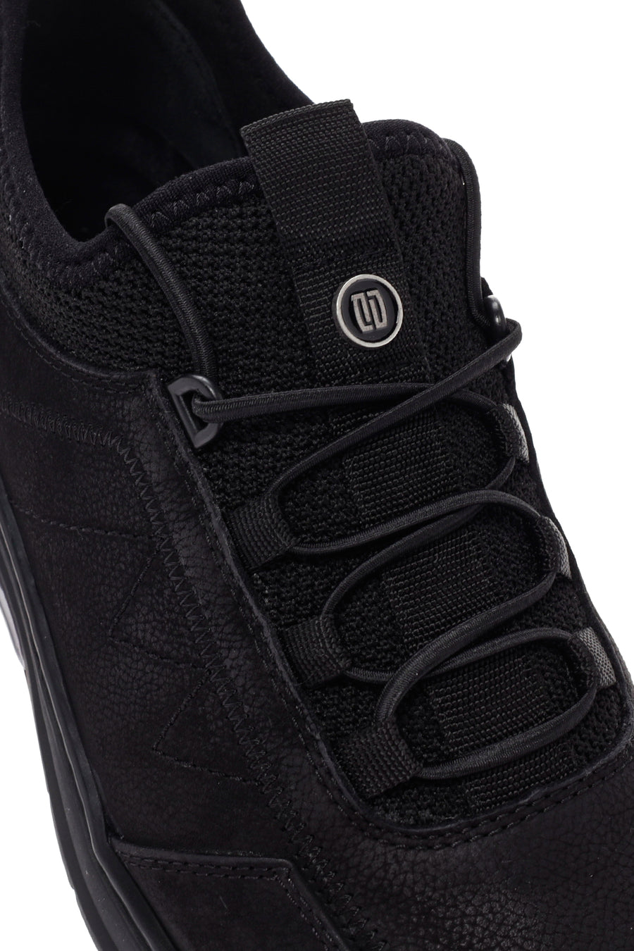 Erkek Siyah Bağcıklı Nubuk Deri Casual Sneaker