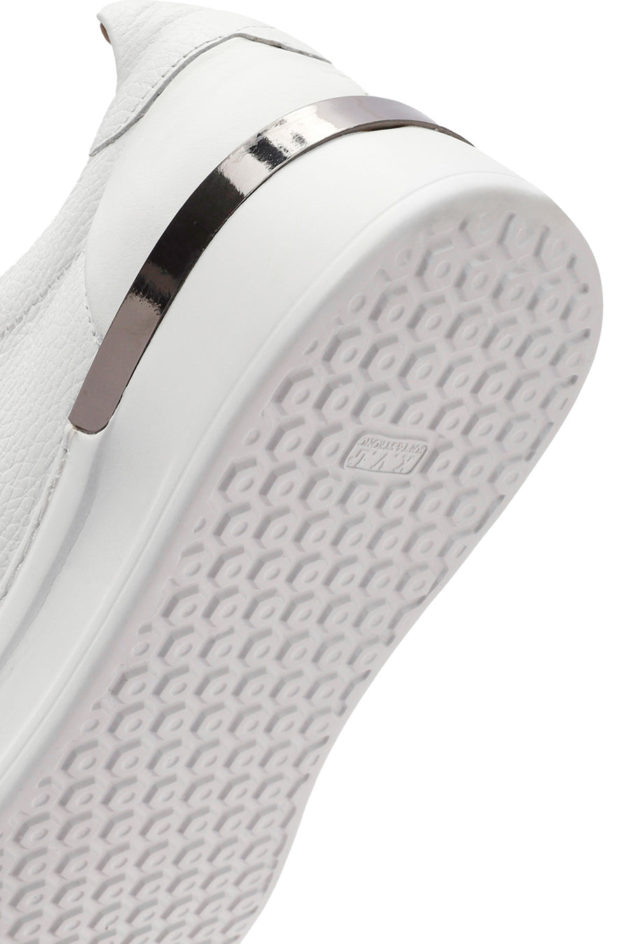 Erkek Beyaz Bağcıklı Kalın Tabanlı Deri Sneaker