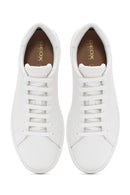 Geox Women's White Lace-Up Spherica Ecub Leather Sneaker | Derimod