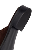 Woman Brown Suede Slipper | Derimod