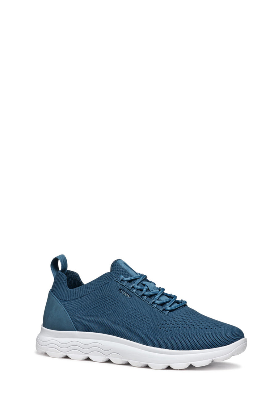Geox Men's Blue U Spherica A - Knitted Text Laced Fabric Sneakers