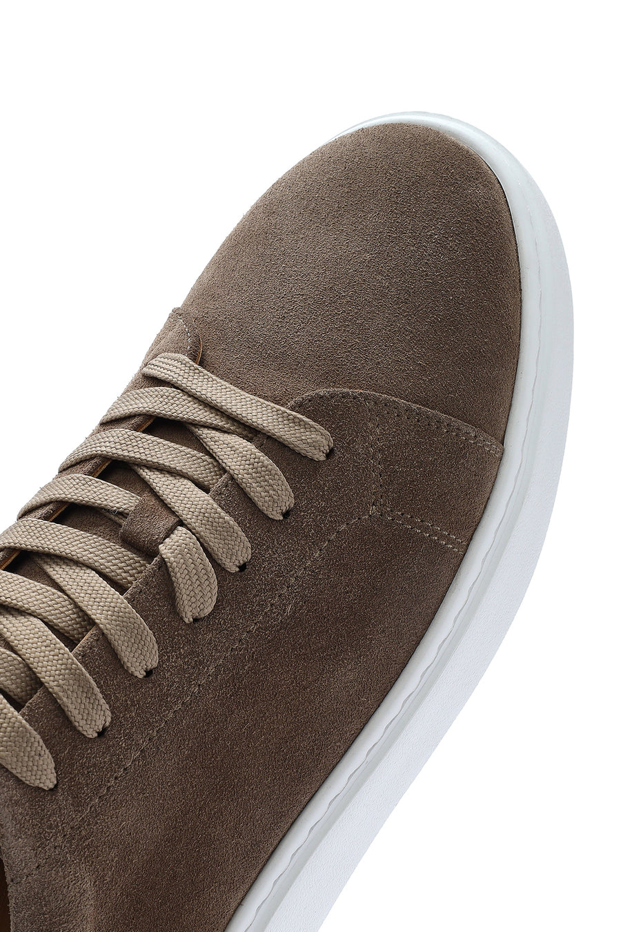 Male Beige Lace-up Suede Leather Sneaker