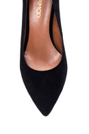 Women's Black Suede Leather Heeled Shoes | Derimod
