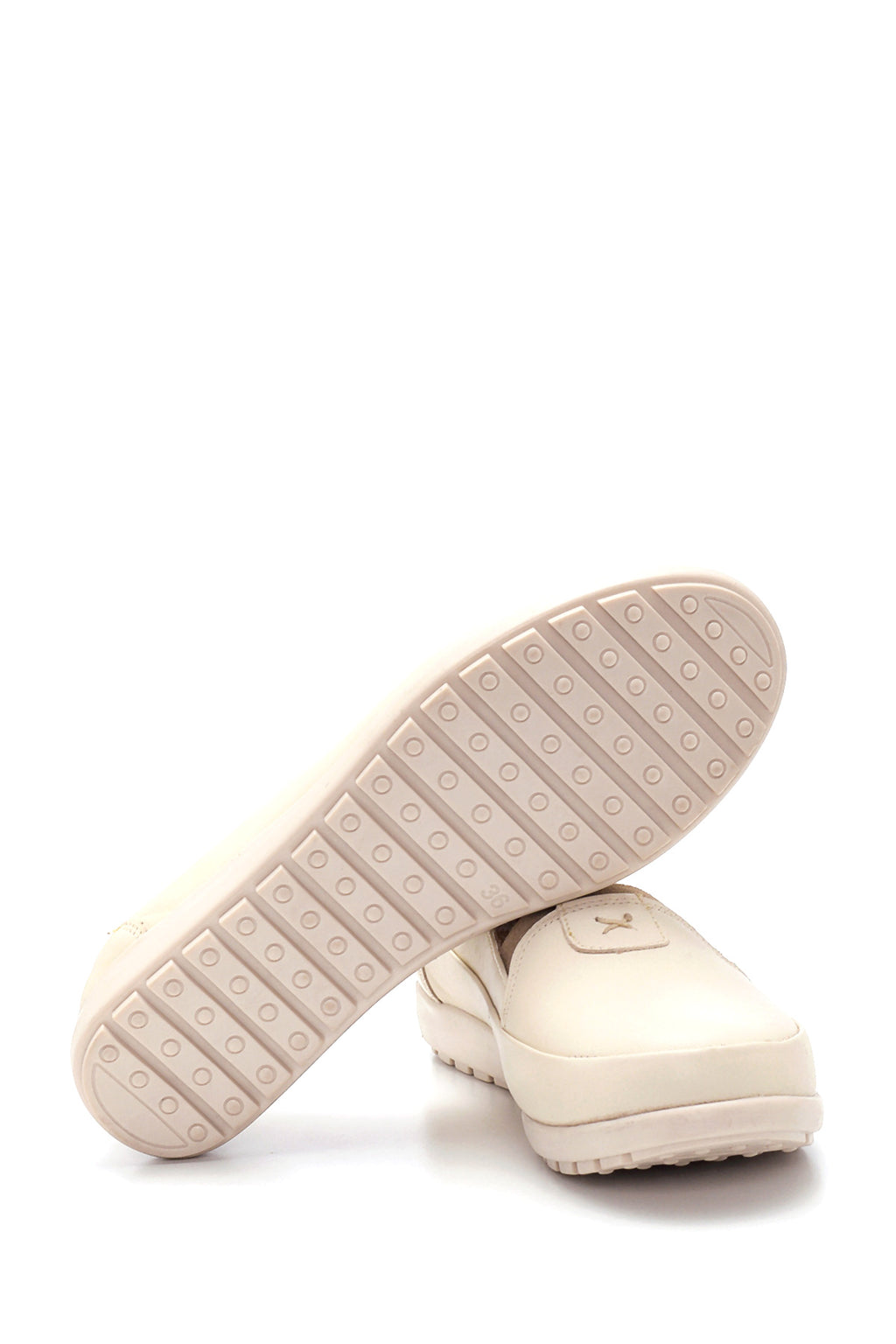 Kadın Bej Deri Comfort Loafer