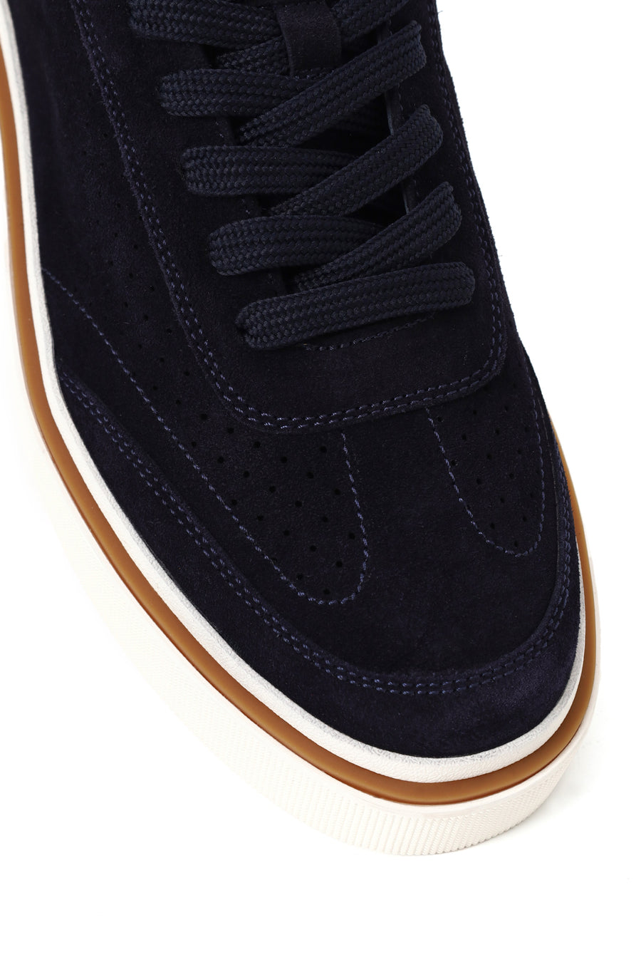 Erkek Lacivert Bağcıklı Süet Deri Sneaker