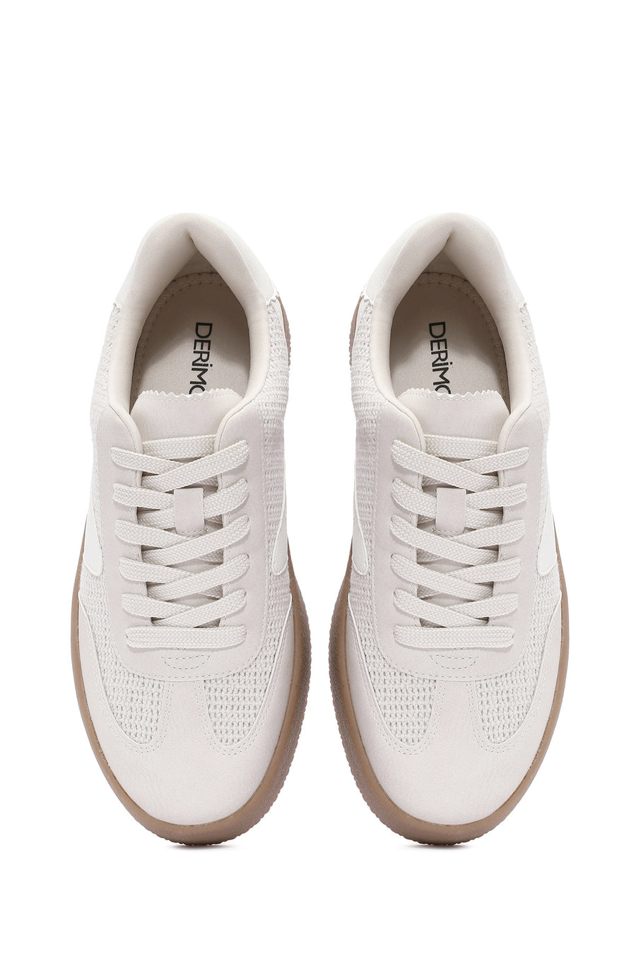 Kadın Bej Bağcıklı Kalın Tabanlı Sneaker
