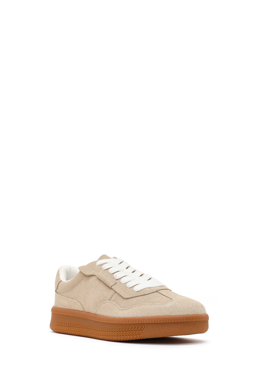 Kadın Bej Bağcıklı Süet Deri Sneaker