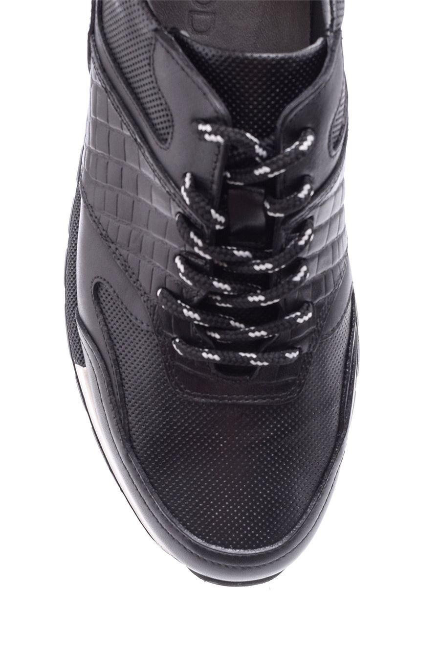Erkek Kroko Detaylı Deri Sneaker