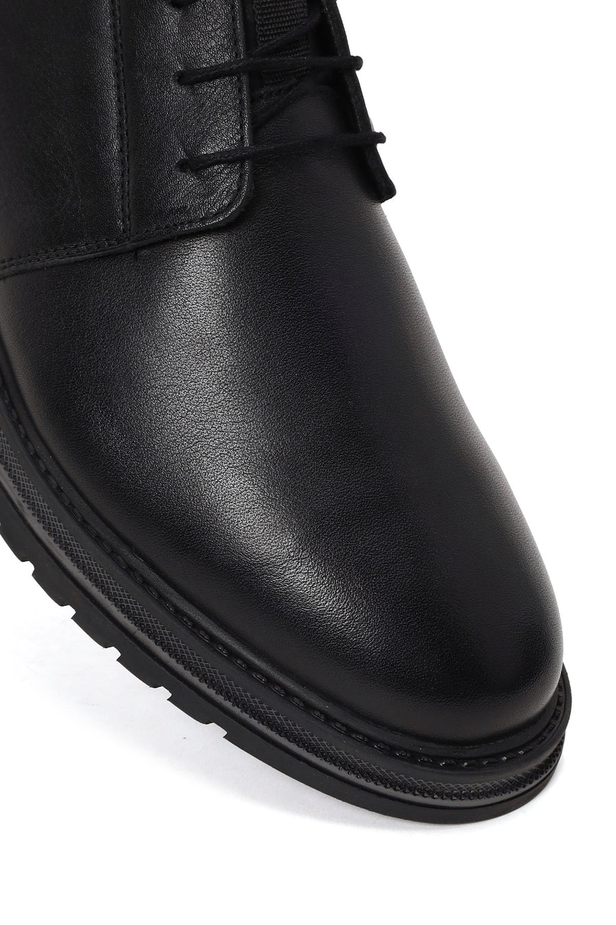 Male Black Lace-Up Leather Casual Shoes