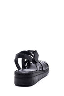 Kadın Siyah Deri Comfort Sandalet | Derimod