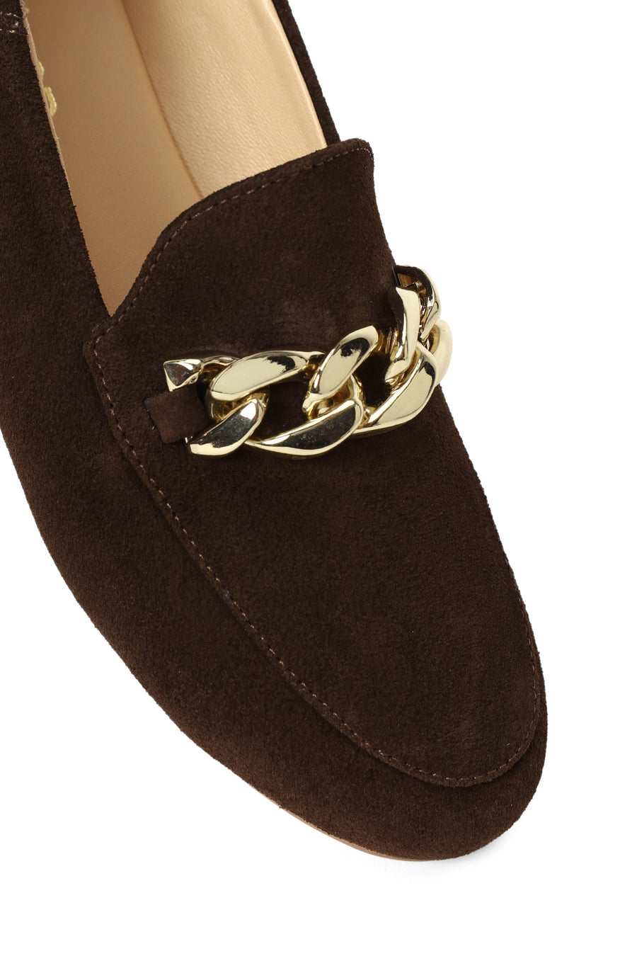 Kadın Kahverengi Tokalı Süet Deri Maskülen Loafer