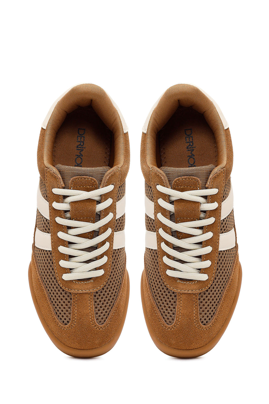 Kadın Kahverengi Bağcıklı Deri Sneaker