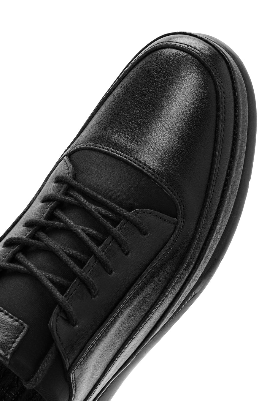 Male Black Lace-up Leather Casual Shoes