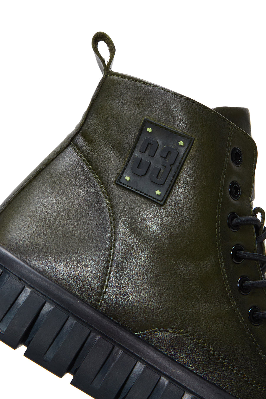 Men's Green Leather Boots