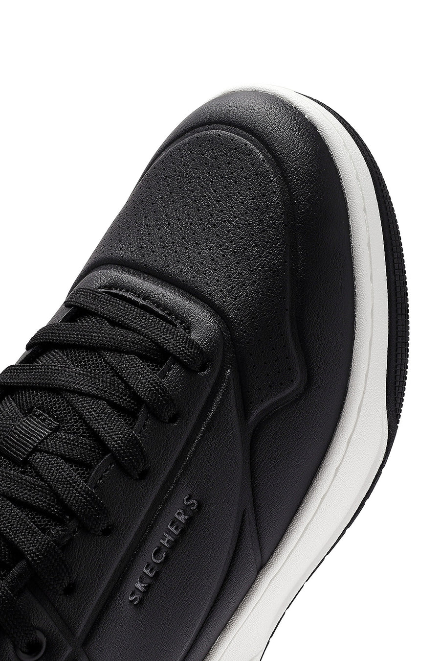 Skechers Men's Black Uno Court Lace-Up Chunky Sole Sneakers