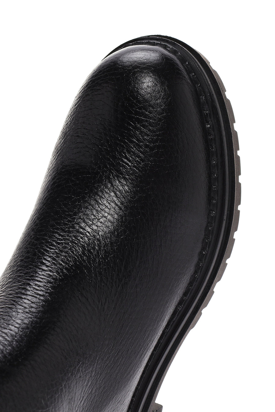 Woman Black Zip Closure Leather Boots