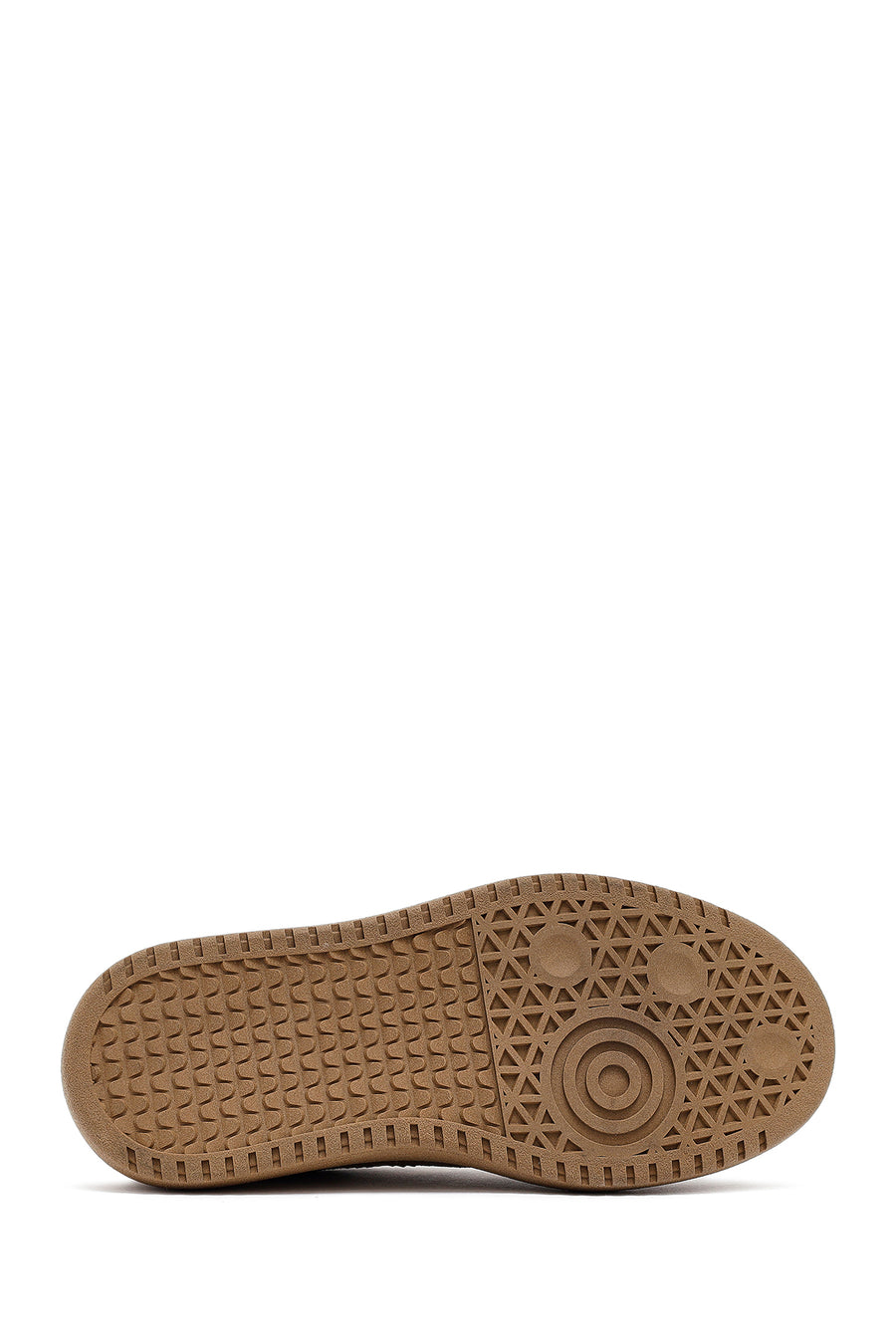 Woman Beige Lace-Up Thick-Soled Suede Leather Sneakers