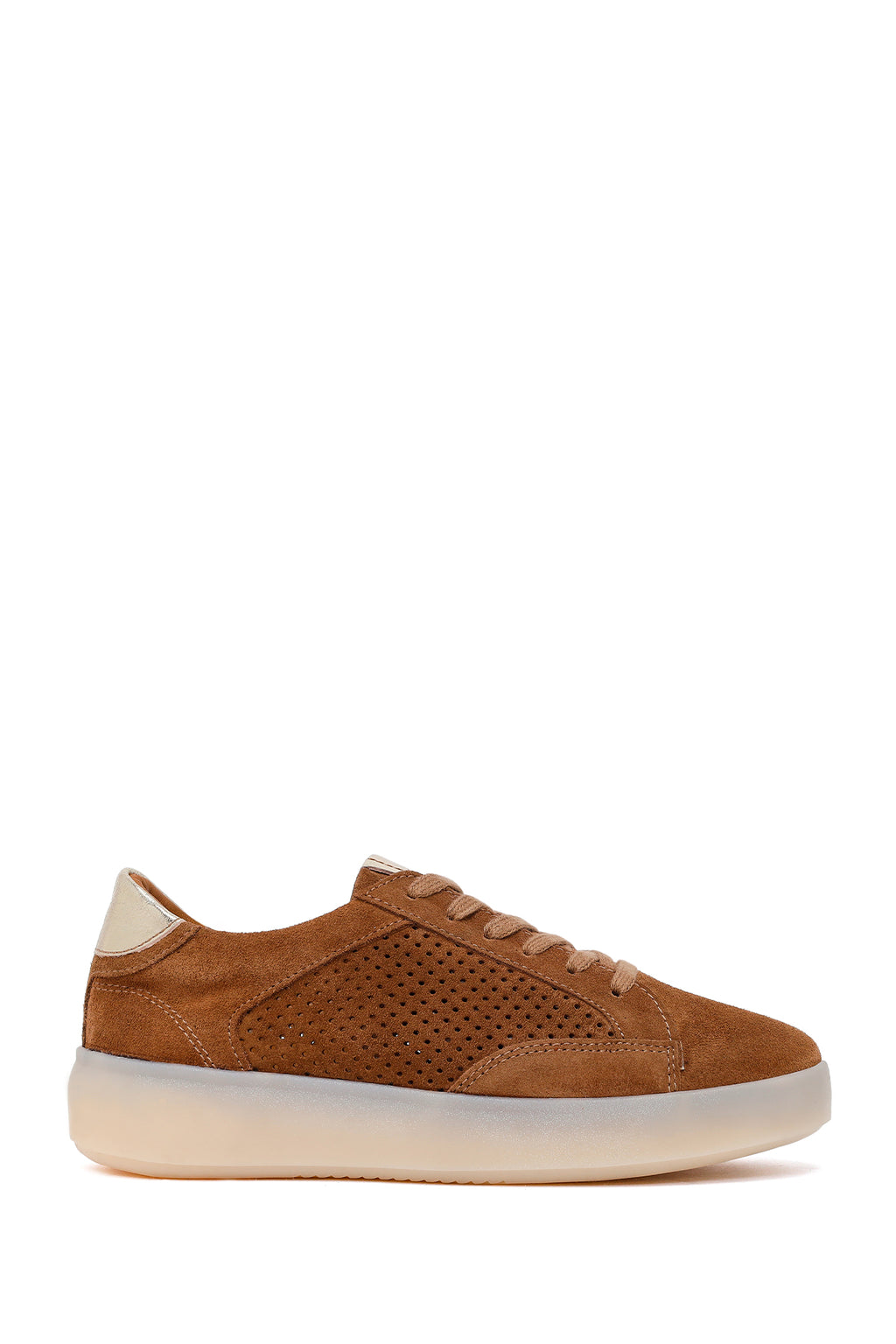 Kadın Taba Bağcıklı Süet Deri Sneaker