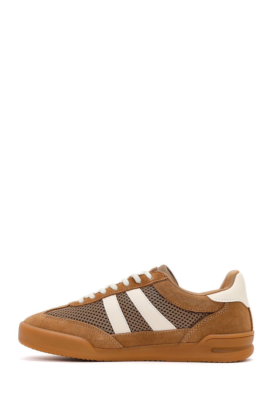 Kadın Kahverengi Bağcıklı Deri Sneaker
