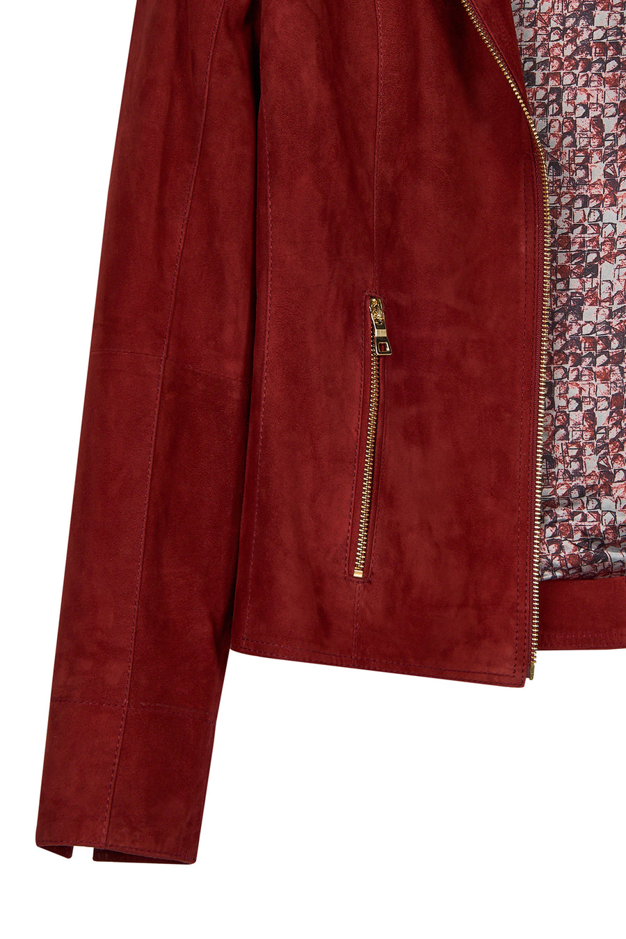 Lara Woman Burgundy Short Suede Jacket