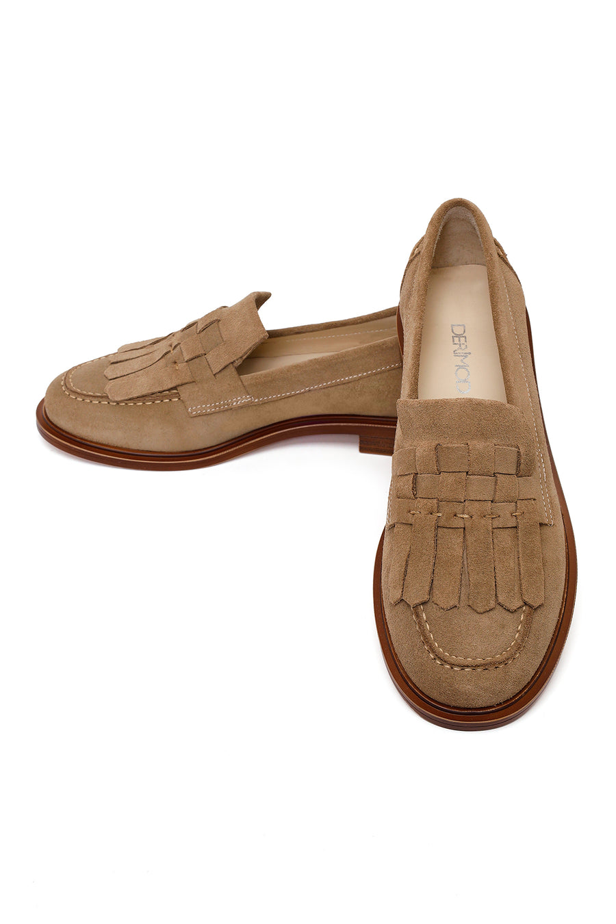 Woman Mink Tasselled Suede Leather Loafer