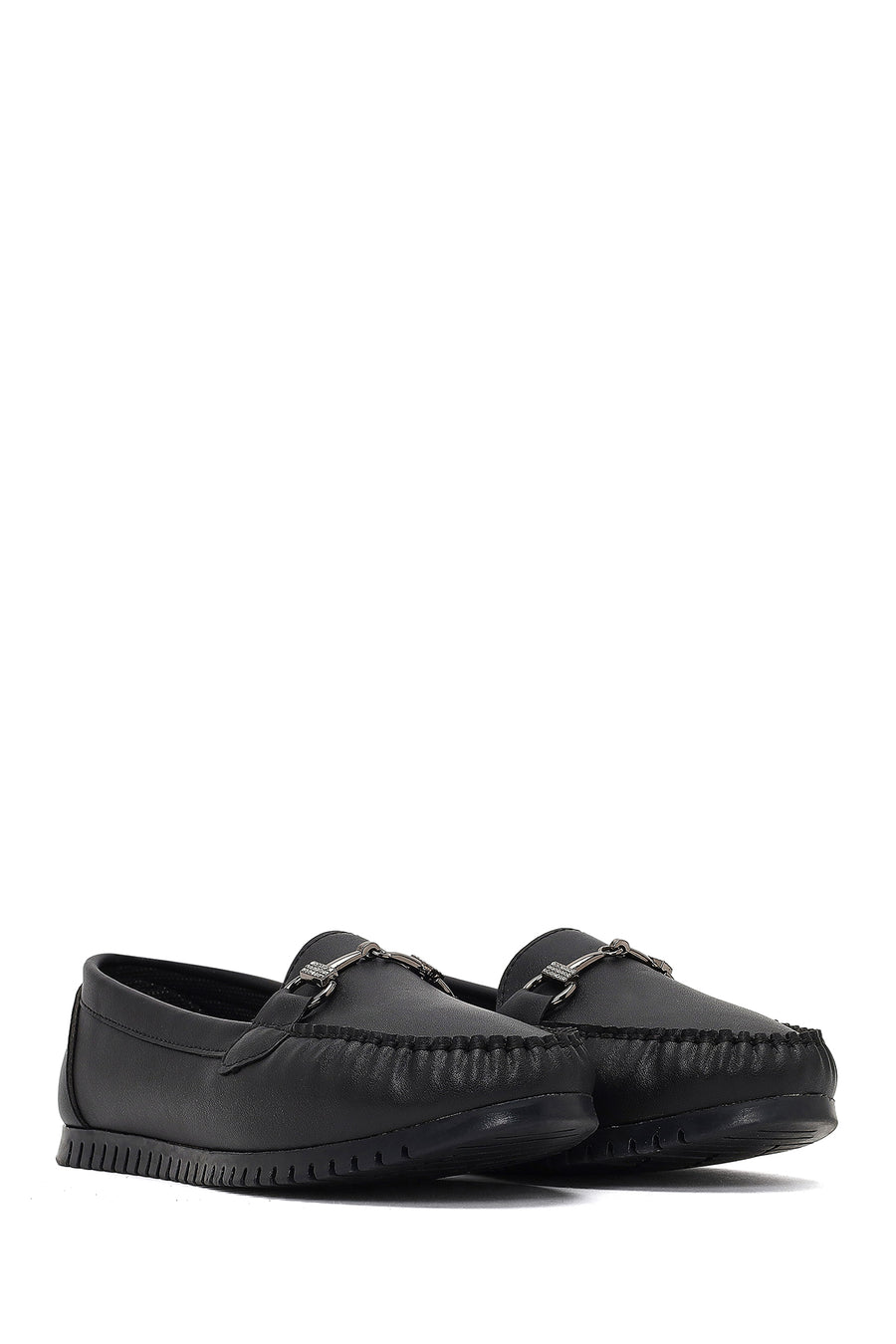 Kadın Siyah Tokalı Loafer