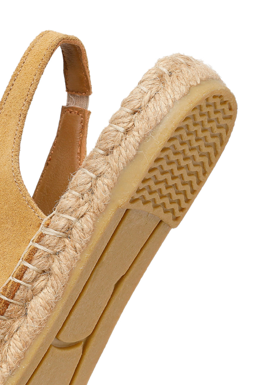 Women's Camel Suede Leather Espadrilles with Buckle
