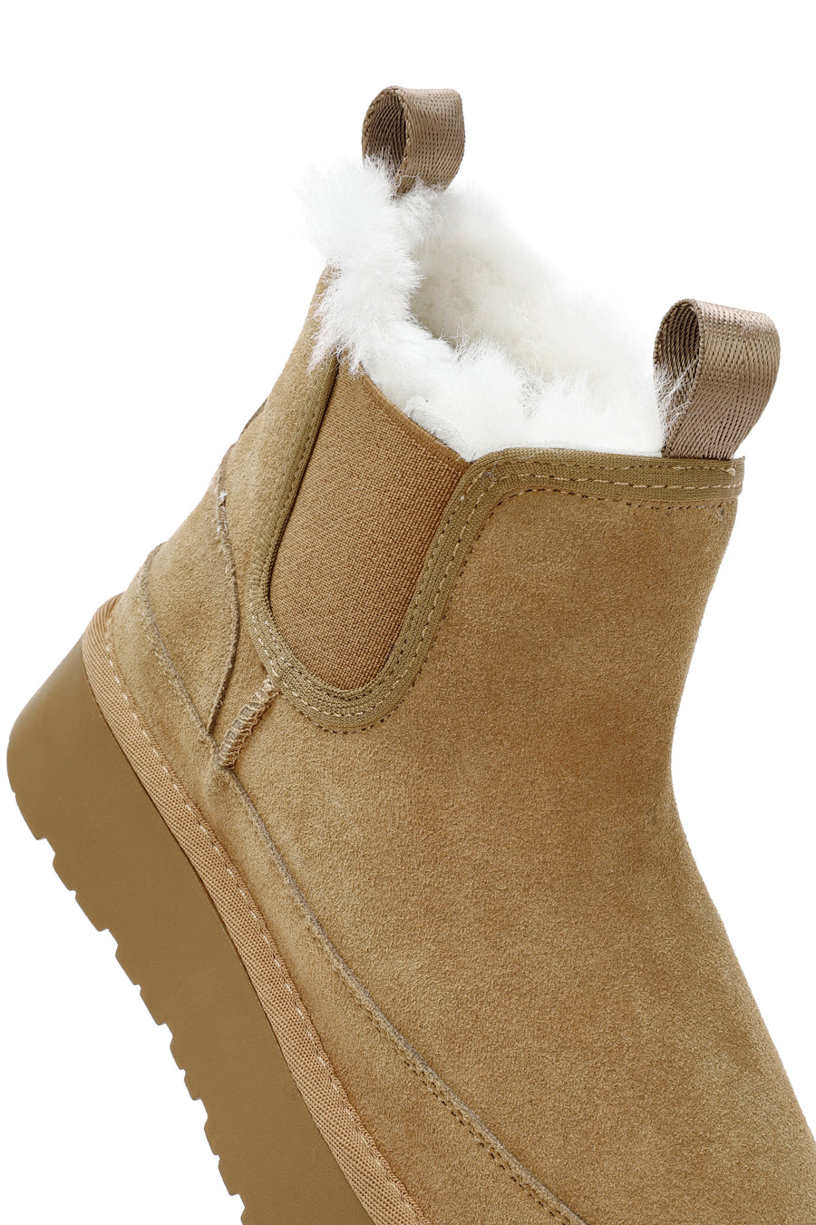 Woman Brown Thick-Soled Teddy Suede Leather Boat