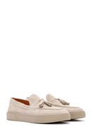 Derimod Fly Erkek Bej Süet Deri Casual Loafer | Derimod