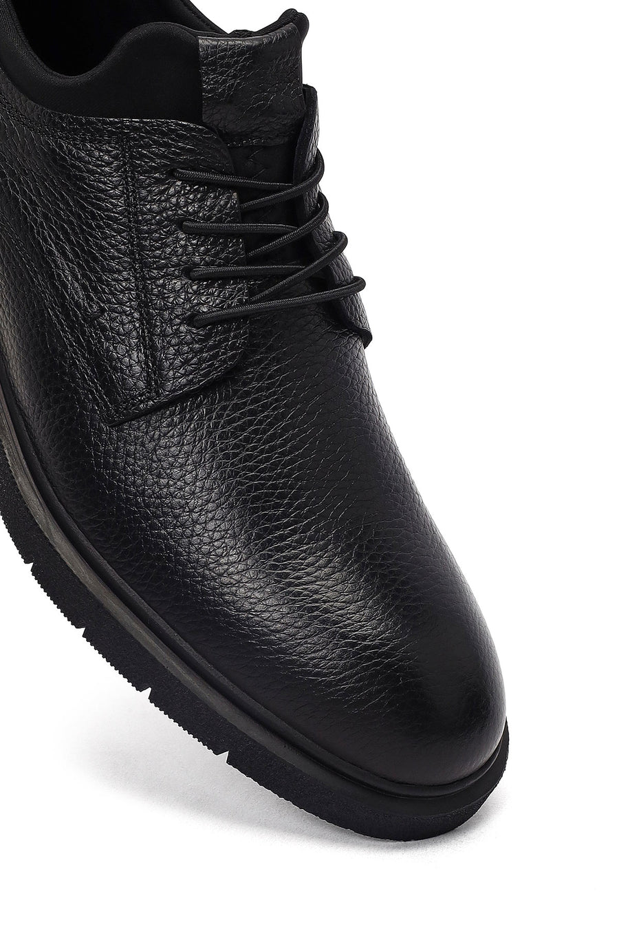 Male Black Lace-up Leather Casual Shoes