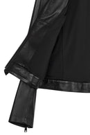 Maya Woman Black Mandarin Collar Leather Jacket | Derimod