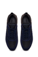 Erkek Lacivert Bağcıklı Deri Casual Sneaker | Derimod