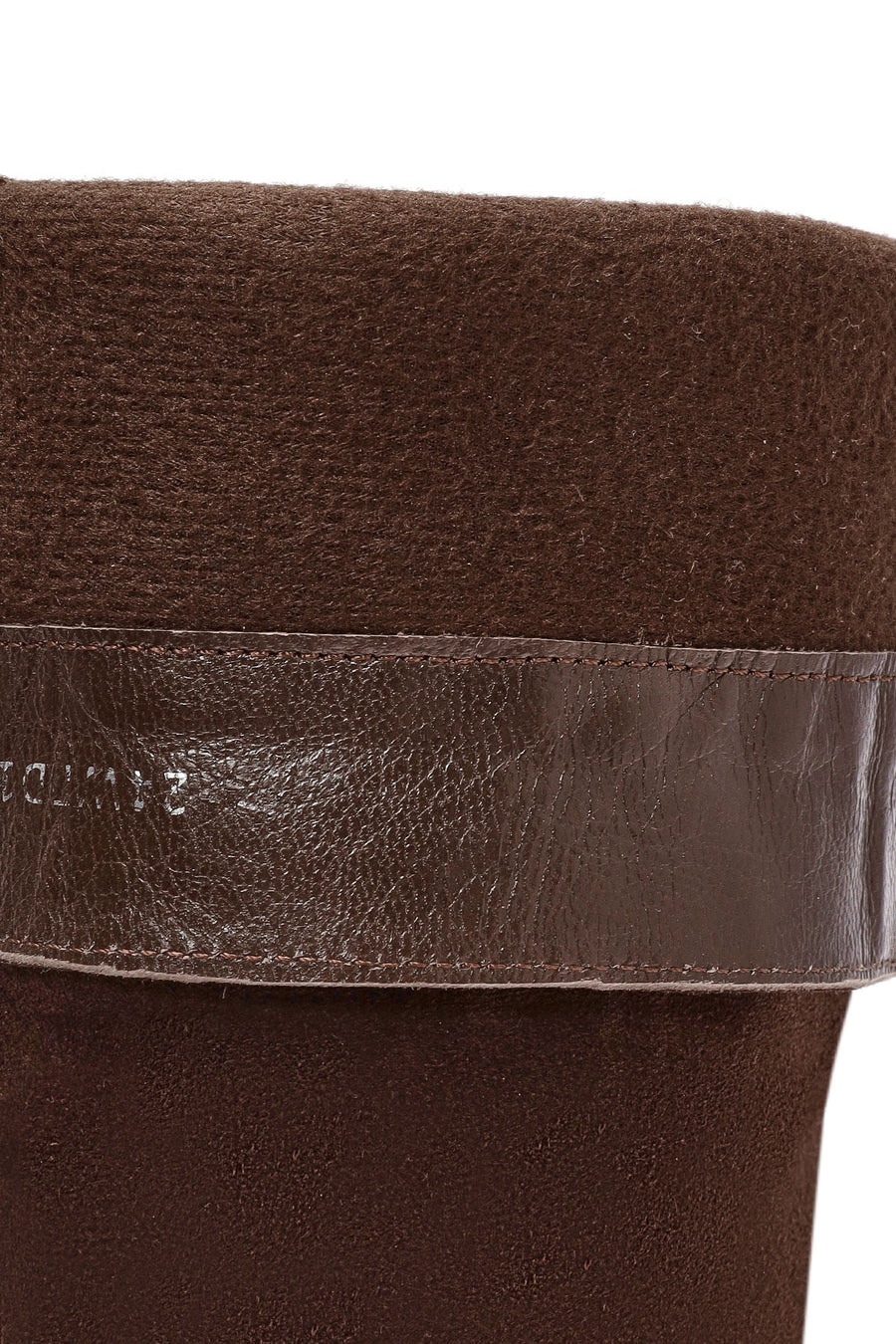 Women's Brown Chunky Heel Suede Leather Boots