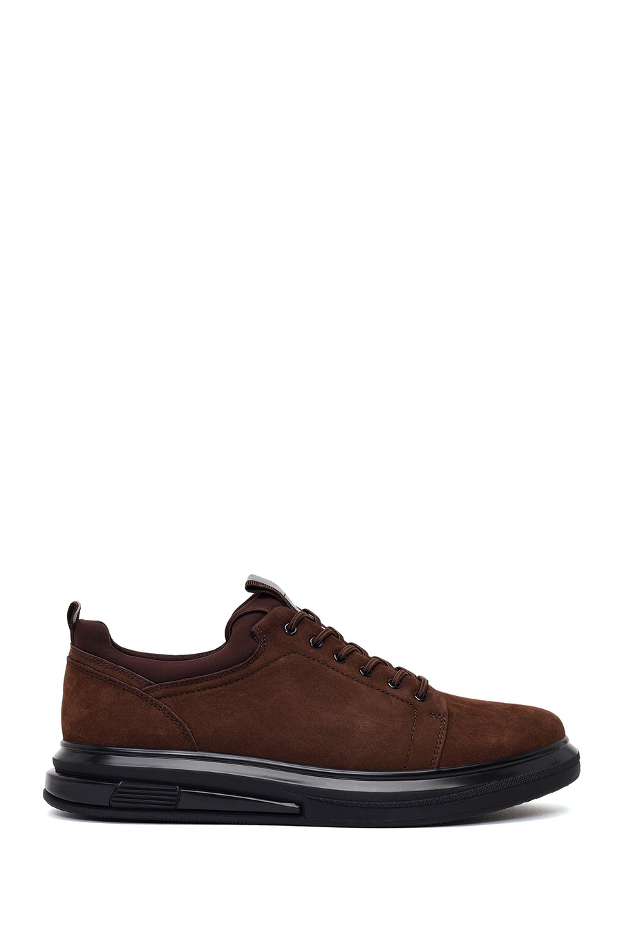Male Brown Lace-Up Nubuck Leather Sneaker WM680009DN | Derimod