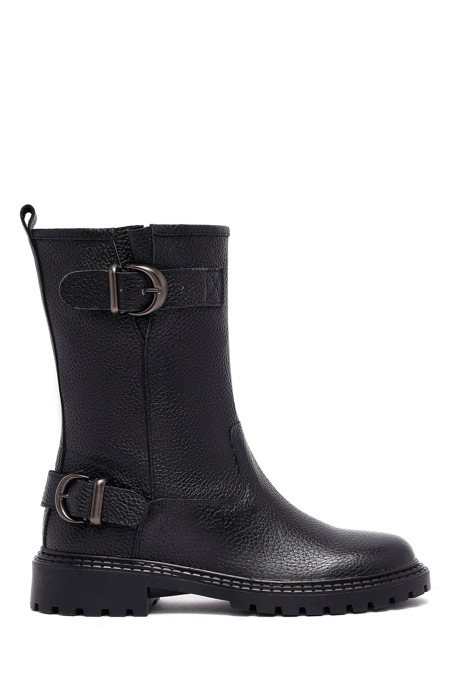 Woman Siyah Leather Biker Bot 25WFD2024FT | Derimod