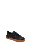 Erkek Siyah Bağcıklı Deri Casual Sneaker | Derimod