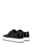 Erkek Siyah Bağcıklı Deri Sneaker | Derimod