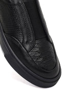 Men's Black Leather Sneaker | Derimod